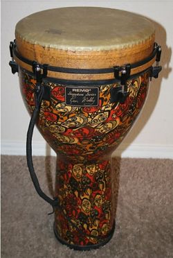 Remo Leon Mobley Signature Series Djembe, 24" x 12" Key-Tuned, Multi-Mask Design
