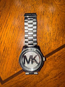 Michael Kors Silver-Tone Watch with MK Logo Dial
