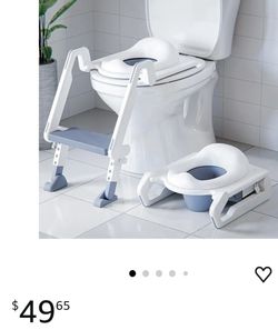 3-in-1 Potty Training Seat with Step Stool Ladder & Detachable Seat for Toddlers,