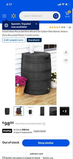 New good ideas rain barrel  black