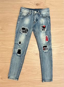 Hungson Boys Graphic Patch Jeans 12