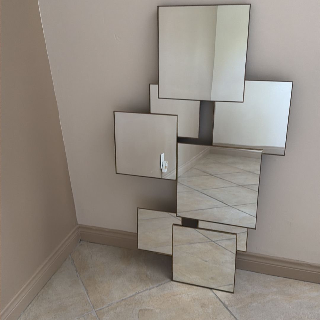 Modern Asymmetrical Wall Mirror Set / Abstract Multi-Panel Mirror Decor ...
