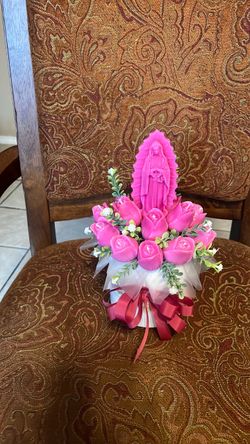 Wax flowers and Virgin Mary