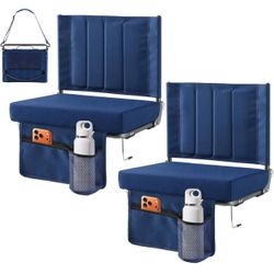 2 Stadium Seats with Back Support 2-Pack, Bleacher Chairs,