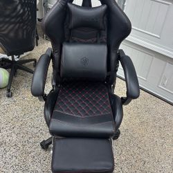 Chair, black and red