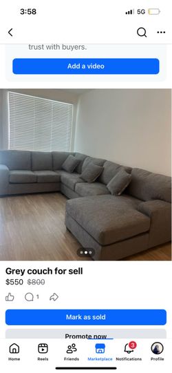 Grey sectional couch