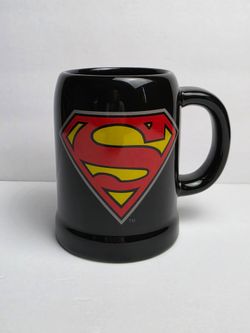 DC Comics Superman ~ Man of Steel 20 oz. Black Ceramic Stein Mug