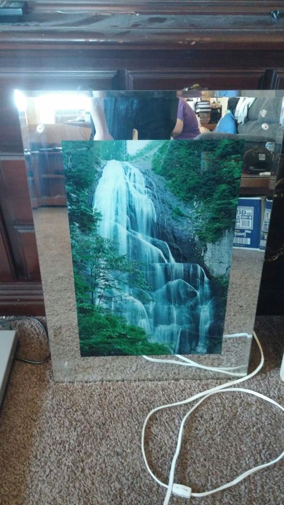 First Mountain Moving Light-Up Waterfall Picture