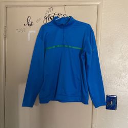 Blue w/ Green Accent Nike 3/4 Zip Pullover 