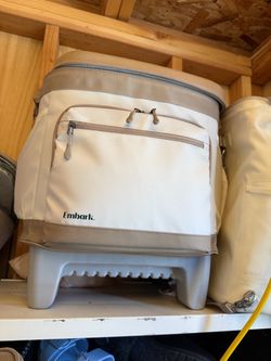 Soft Sided 26qt Roller Cooler Tan - Embark™. Rolling Cooler with Retractable Handle