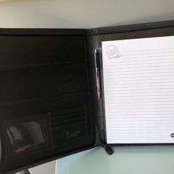 New Leather folder in box with pen