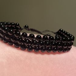 Obsidian Three Row Bracelet 