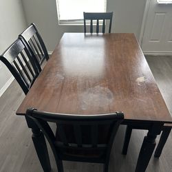 Dining room table and chairs