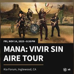 Mana tickets $150 Each (2) Section J Row 12 