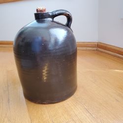 Large Whiskey Jug Liquor Antique Bar Decor Stoneware Pottery Hooch Vintage