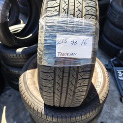 235/70/16 forceland 4 llantas semi nuevas instaladas y balanceadas 4 semi new tires installed and balanced