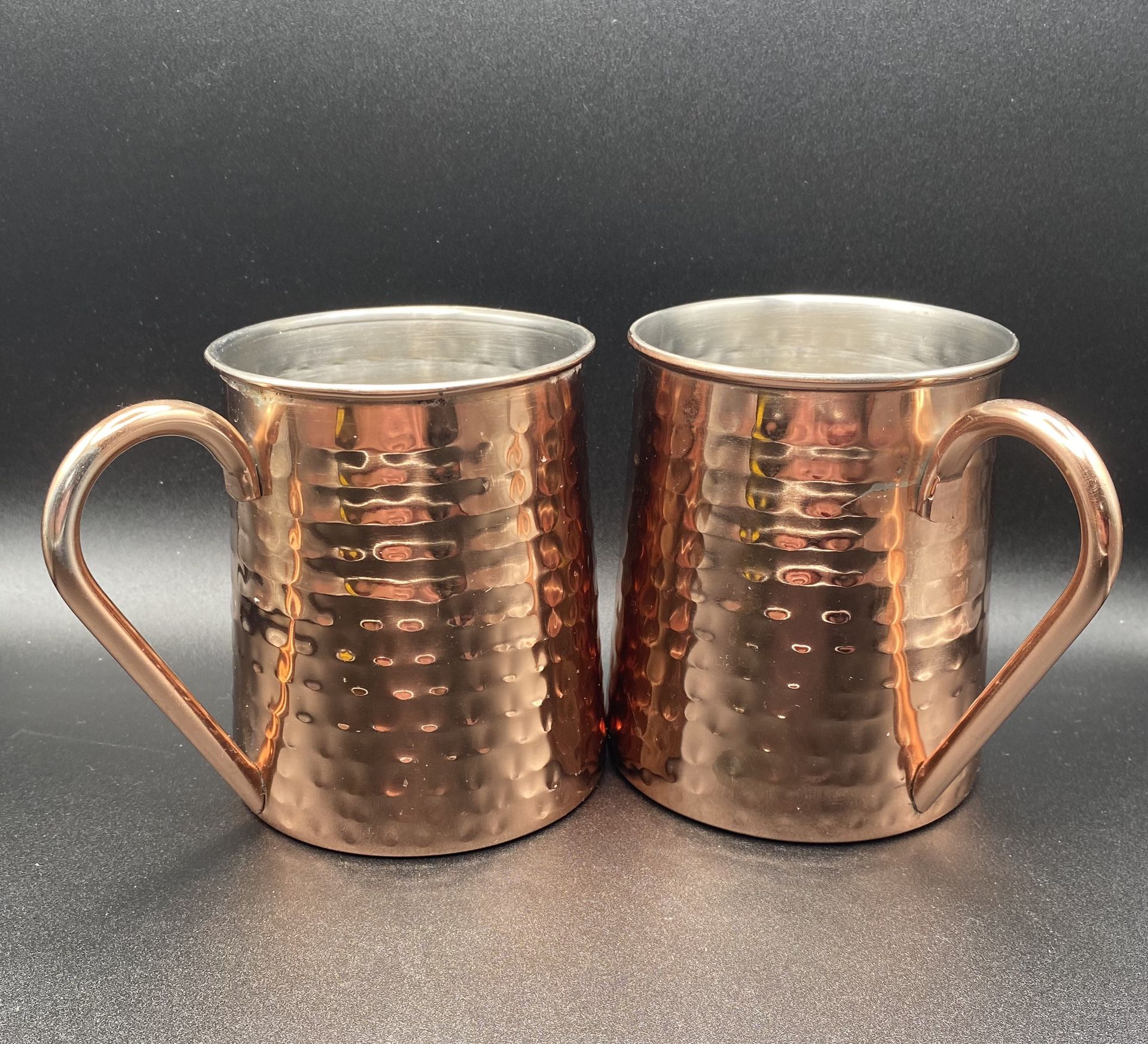 Two 25oz Stainless Steel/Copper  Hammered Threshold Moscow Mule Mugs