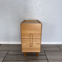 1 solid wood, oak nightstand or end table mid century modern