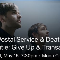 Postal Service -Death Cab Tickets 