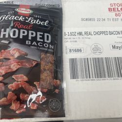 Hormel Black Label Chopped Bacon- 8 Packs Box & Chili 12 Cans Pack - Buy One Get One Free