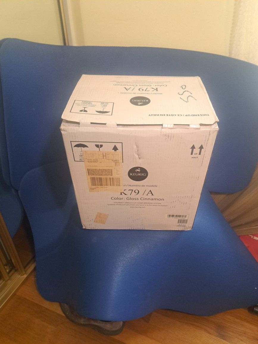 KEURIG Gourmet Single Cup Home Brewing System Model K79/A Color: Gloss Cinnamon New In Box Half Price= 150$