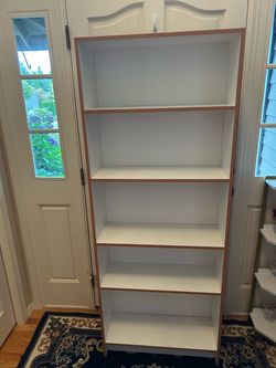 Beautiful White Bookcase, Bookshelf, 68 1/2 inches tall, 27 inches wide, 10 inches deep