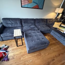 Large Blue Couch Mix And Match Layout