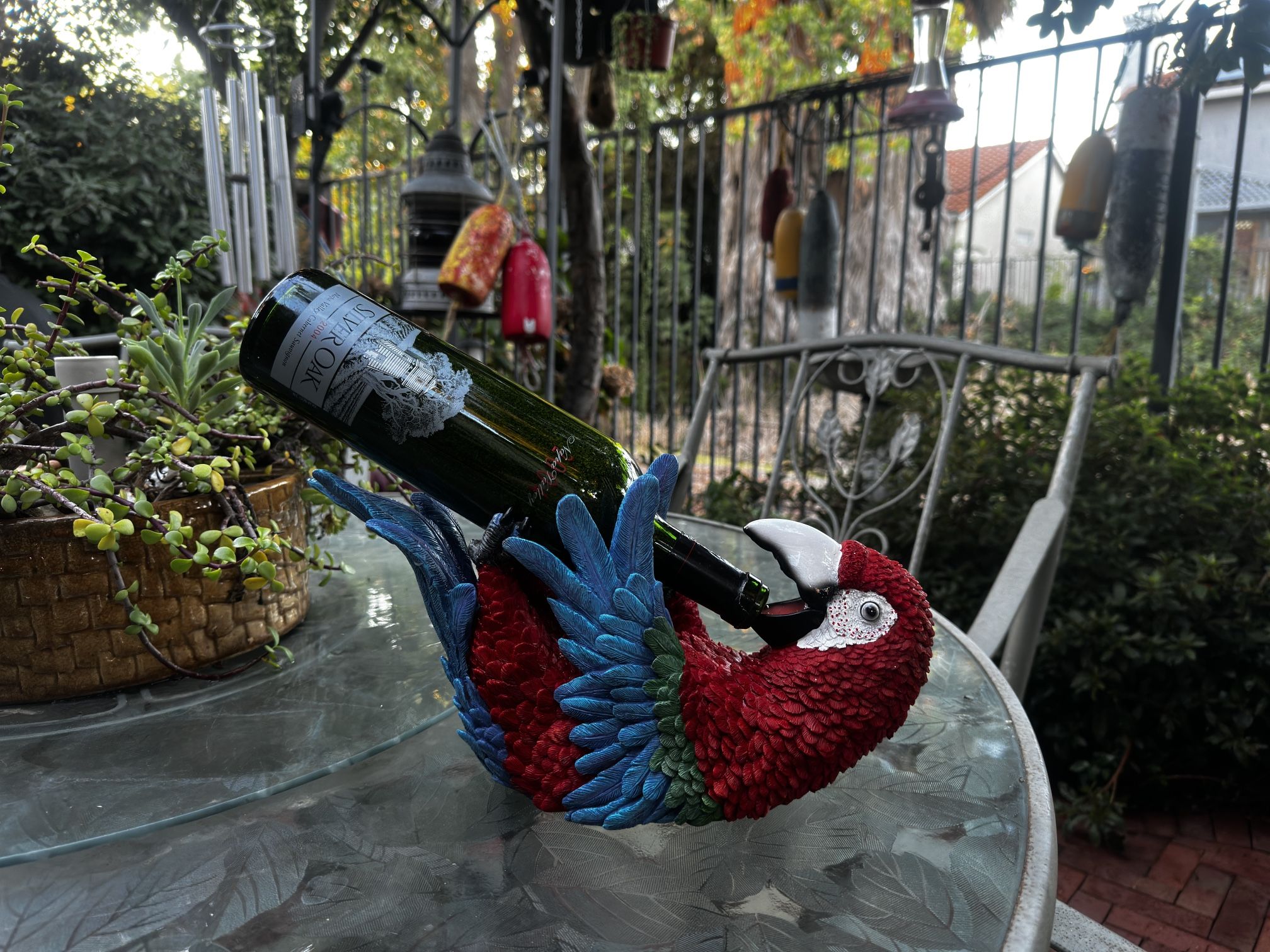 Macaw Parrot Wine Bottle Holder