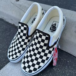 Vans Checkerboard Slip-Ons Men's Off-White / Black New in Box (Pick Size)