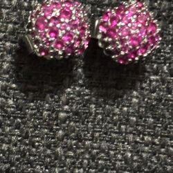 designer earrings pink stone 