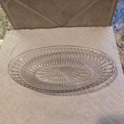 vintage pressed glass relish or celery dish,