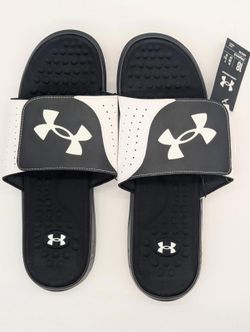 Mens Size 18 Under Armour Comfort Ignite Pro Slides (contact info removed)-003 Black White New