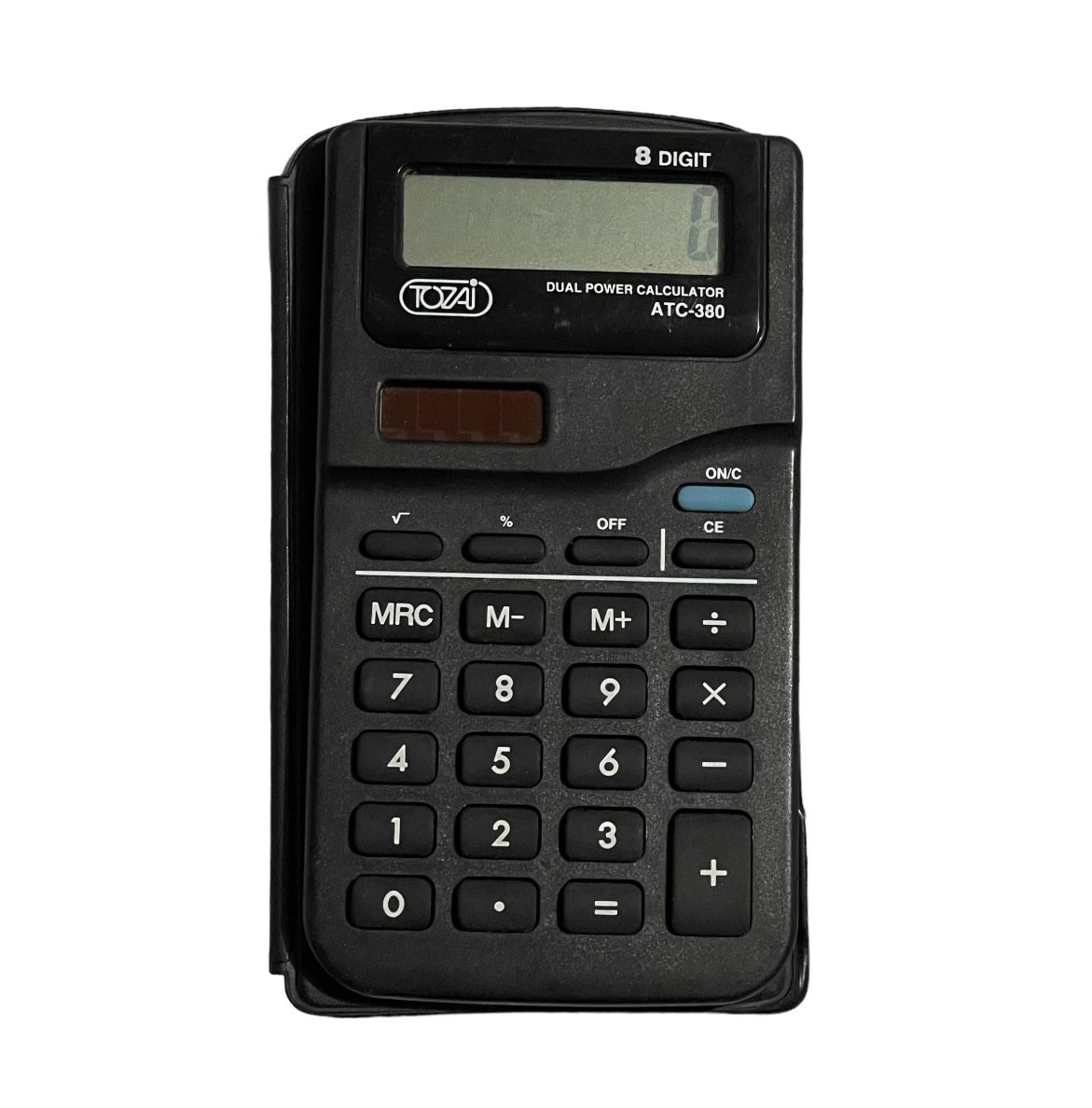 Tozai ATC-380 Pocket Dual Power Calculator 8-Digit Display Screen Good Condition