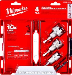 Milwaukee 4-Piece Carbide Hole Cutter Kit