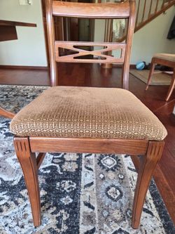 Mid-Century Wood Dining Chair Upholstered Seat