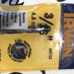 Irwin 66712 3/16" Extended Reach Black Oxide Aircraft Drill Bit, 6", 135° Split  New 