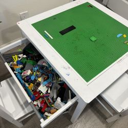 Lego Table With Tons Of Legos