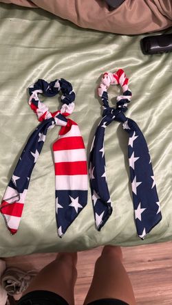 American Flag Scarf Scrunchies Set of 2