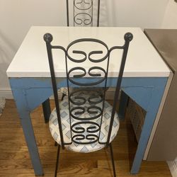 Marble Kitchen Table And Two Chairs - Adorable