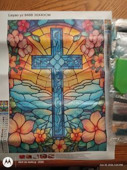 colorful cross diamond painting kit