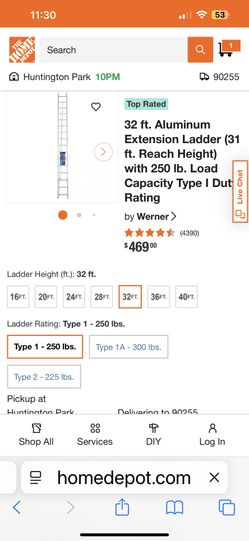Werner 32’ 250 Lbs