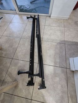 Adjustable twin or full Bed Frame Rails with Hooks