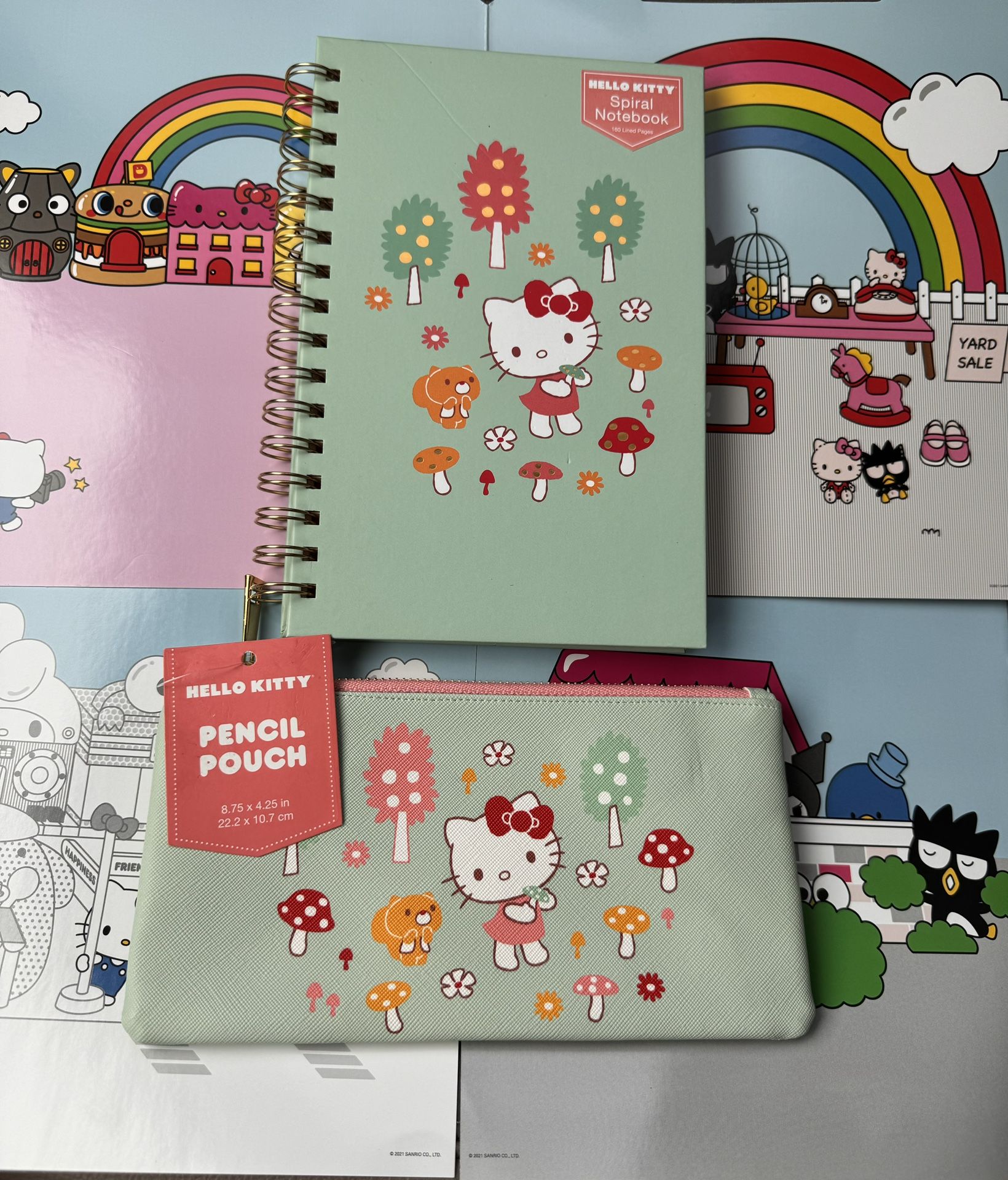 Hello Kitty Spiral Notebook And Pencil Pouch