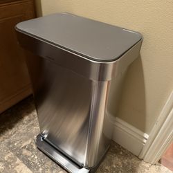 simplehuman 45L Rectangular Step Trash Can Stainless Steel with Liner Pocket