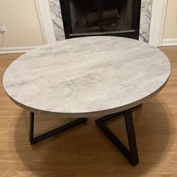 ODIKA 34" Round grey Coffee Table