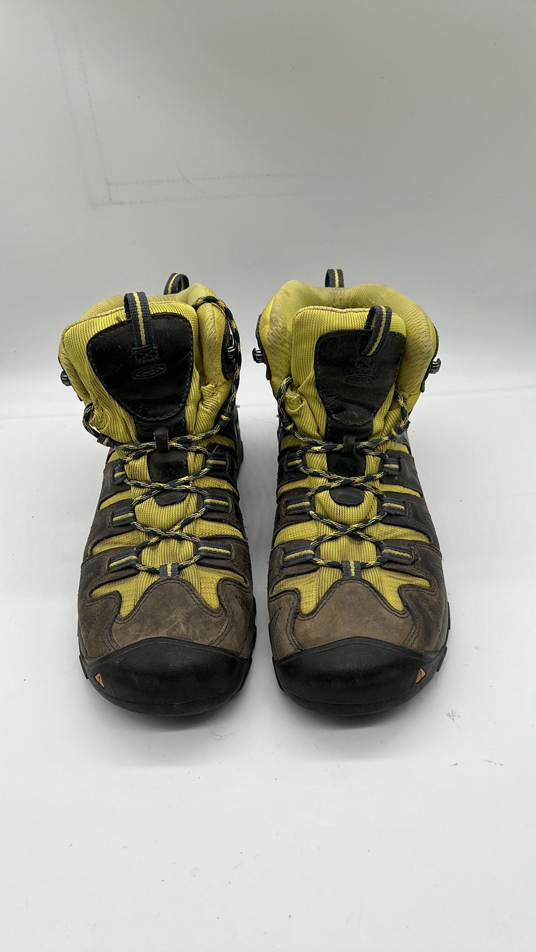 KEEN Gypsum Womens Size 10 Mid Waterproof Hiking Boots Gray Yellow 1010131