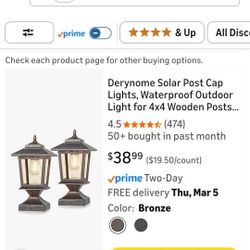 2 pk Solor post caps