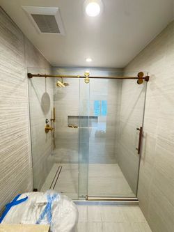 Shower door gold