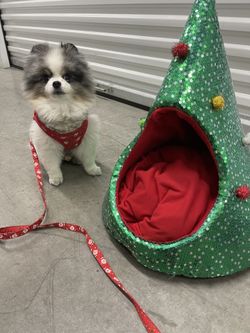 Sequenced Christmas Tree Dog Or  Cat snuggle Bed