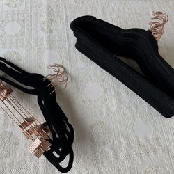 Set Of Black Velvet Hangers